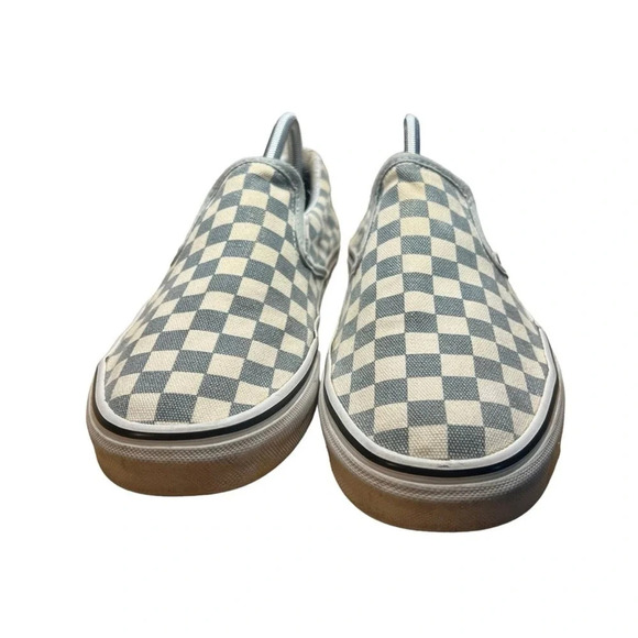 Vans Baby Blue/True White Checkerboard Slip-On Sneaker - Men's 9 / Women's 10.5 - Picture 5 of 10
